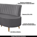 Ver imagem 3 de Sofá Decorativo 1,60M 2 Lugares Katara Veludo Bege - Gran Belo