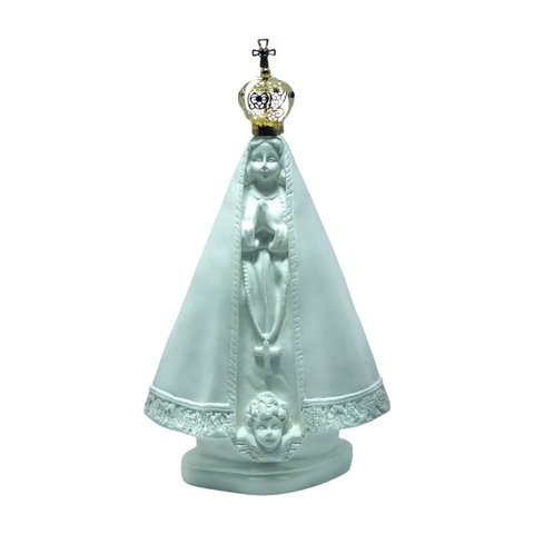Imagem Nossa Senhora Aparecida com Coroa Gesso Branco 21 Cm