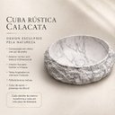 Ver imagem 6 de Cuba Rústica Pedra Calacata em Resina Mineral Oval Goldenx