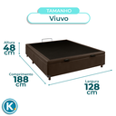 Ver imagem 4 de Cama Box Bau Viuvo Blindado Nature Marrom 128x188