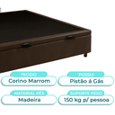Ver imagem 2 de Cama Box Bau Viuvo Blindado Nature Marrom 128x188