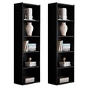 Ver imagem 1 de Kit 2 Estantes Livreiro Organizador Multiuso Luiza 5 Nichos Preto - Desk Design