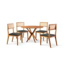 Ver imagem 3 de Conjunto de Sala de Jantar Mesa 108cm com 4 Cadeiras Ava Marrom/Preto/Freijó