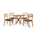 Ver imagem 3 de Conjunto de Sala de Jantar Mesa 108cm com 4 Cadeiras Ava Marrom/Preto/Freijó