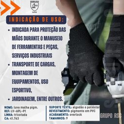 Lote 25 Luvas Epi Manuseio de Ferramentas, Cargas, Indústria, Logística - 6