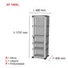 Armário 1 Portas com moldura 4 Prateleiras AP190SL Aço  - 6