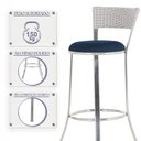 Ver imagem 4 de Banqueta Bistro para Bar, Cozinha, Balcão em Alumínio e Fibra Tc Zanutto 5 Unidades Marmore