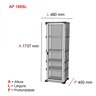 Armário 1 Portas com moldura 4 Prateleiras AP190SL Aço  - 5