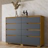 Comoda Georgia Quarto com 8 Gavetas Freijo/cinza - 2