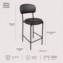 Ver mais imagens de Banqueta Média Antonella 65cm Preta com Encosto e Estrutura em Aço Kit 4 Unidades