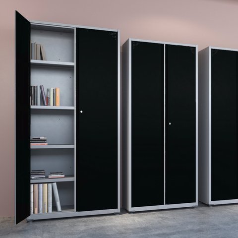 Armário para Escritório 2 Portas 4 Prateleiras Aço AP402SL 