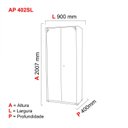 Ver imagem 3 de Armário de Aço 2 Portas 4 Prateleiras com Chave AP402SL