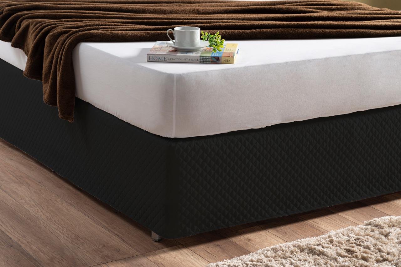 Capa Protetora para Cama Box Casal Queen Saia Box Preta