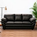 Ver imagem 2 de Sofá de Couro 3 Lugares Paris 216cm M06 Cor Preto 450 - ADJ DECOR