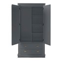 Ver imagem 2 de Guarda Roupa Solteiro 2 Portas e 2 Gavetas Manchester 2054 Linz Móveis - Cinza
