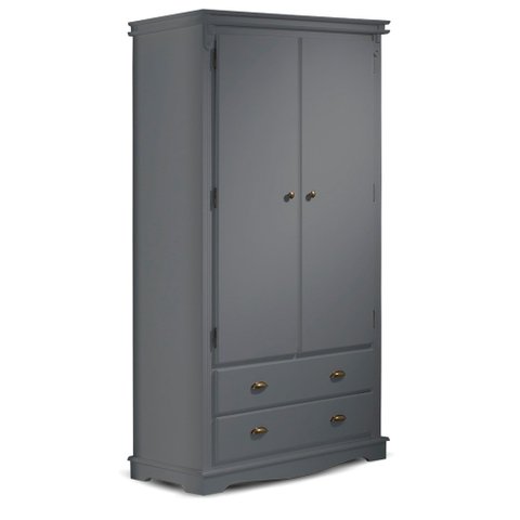 Guarda Roupa Solteiro 2 Portas e 2 Gavetas Manchester 2054 Linz Móveis - Cinza