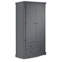 Ver imagem 1 de Guarda Roupa Solteiro 2 Portas e 2 Gavetas Manchester 2054 Linz Móveis - Cinza