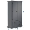 Ver imagem 5 de Guarda Roupa Solteiro 2 Portas e 2 Gavetas Manchester 2054 Linz Móveis - Cinza