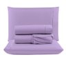 Kit c/ 4 Jogos Cama Lençol Unique Casal Padrão Micro Percal 400 Fios Ponto Palito 4 Peças - Lilás +  - 2
