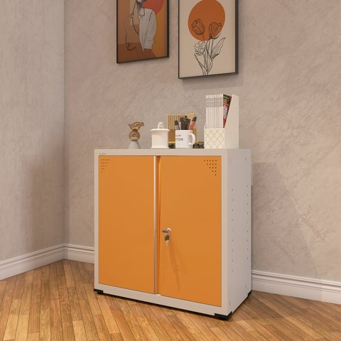 Armário de Aço 2 Portas 4 Prateleiras com Chave AP406SL