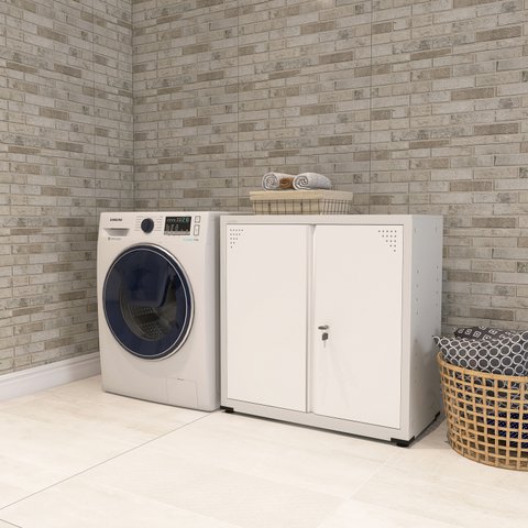 Armário de Aço 2 Portas 4 Prateleiras com Chave AP406SL