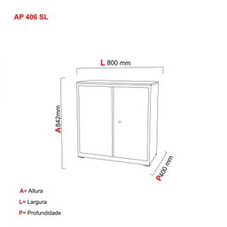 Armário de Aço 2 Portas AP406SL  - 4