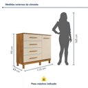 Ver imagem 3 de Cômoda 4 Gavetas e 1 Porta Puxador em MDF Dallas