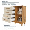 Ver imagem 5 de Cômoda 4 Gavetas e 1 Porta Puxador em MDF Dallas