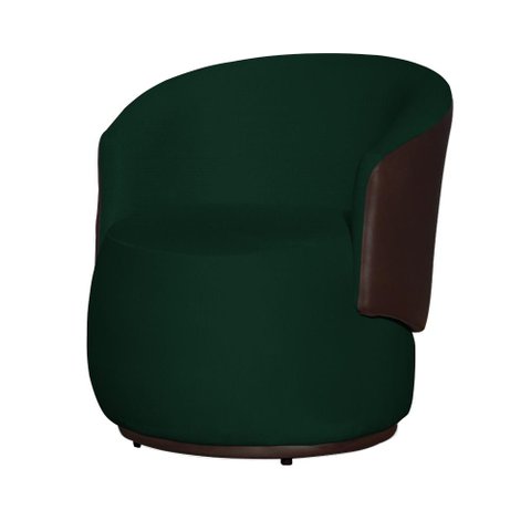 Poltrona Organica Recepção para Sala Aisha Corano Marrom e Suede Verde - Incasa Decor