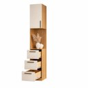 Ver imagem 4 de Mesa de Cabeceira Modulada 1 Porta 3 Gavetas 100% MDF Trend Altezza