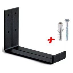 Kit 2 Mão Francesa Suporte Prateleira Invertido 20cm Preta em Ferro - Gastrobel - 2