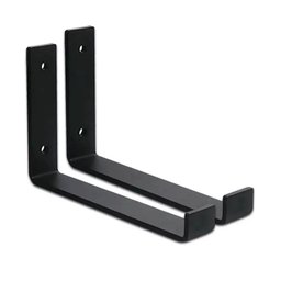 Kit 2 Mão Francesa Suporte Prateleira Invertido 20cm Preta em Ferro - Gastrobel - 1