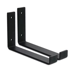 Kit 2 Mão Francesa Suporte Prateleira Invertido 20cm Preta em Ferro - Gastrobel
