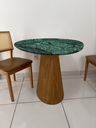 Ver imagem 2 de Mesa de Jantar Orgânica Prune Marmore Verde Guatemala 110x97cm Cone Freijó