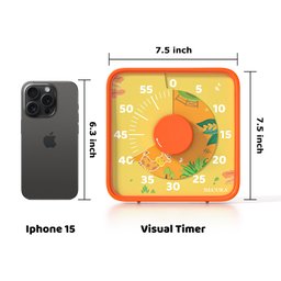 Secura Timer Visual 60 Minutos com Imã para Crianças, Cozinha e Sala (laranja) - 4