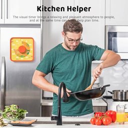 Secura Timer Visual 60 Minutos com Imã para Crianças, Cozinha e Sala (laranja) - 5