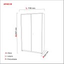 Ver imagem 2 de Armário de Aço 2 Portas 4 Prateleiras com Chave AP403SL