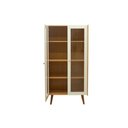 Ver imagem 2 de Cristaleira Sala Jantar Vértice C/ 2 Portas C/ Vidro Cinamomo/off White - Genialflex
