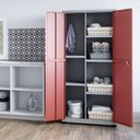 Ver imagem 4 de Armário de Aço 2 Portas 3 Prateleiras com Chave AP408SL