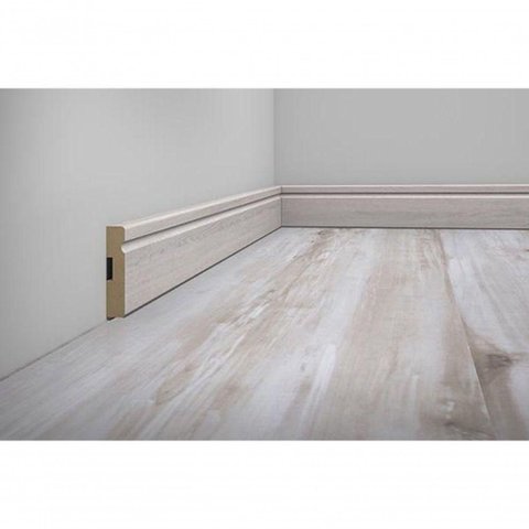 Rodapé Estilo N16 com Função Passa-Cabo N16 Eucafloor 70mm x 15mm x 2,4m