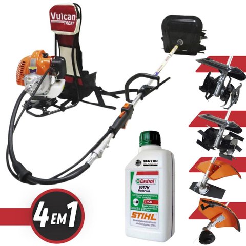 Roçadeira Costal Multifuncional 4 em 1 Vrc430 Vulcan Á Gasolina 2t 43cc 1,7hp + Óleo Stihl