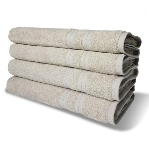 Kit 4 Toalhas de Banho 430g/m² Grande Super Grossa 80x150cm Itália Soft Bege