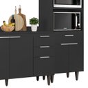 Ver imagem 6 de Armário de Cozinha com Tampo Cp02 210cm Pérola Preto Z34 - Mpozenato