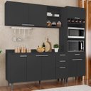 Ver imagem 1 de Armário de Cozinha com Tampo Cp02 210cm Pérola Preto Z34 - Mpozenato