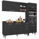 Ver imagem 2 de Armário de Cozinha com Tampo Cp02 210cm Pérola Preto Z34 - Mpozenato