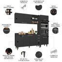 Ver imagem 3 de Armário de Cozinha com Tampo Cp02 210cm Pérola Preto Z34 - Mpozenato