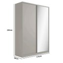 Ver imagem 4 de Guarda Roupa Bend em Mdf 174x240cm 2 Portas com Espelho Grigio C831