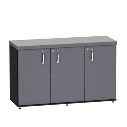 Armário Credenza com 03 Portas Pe 40 Pandin 1,20 M Grafito e Preto - 1 Armário Credenza com 03 Portas Pe 40 Pandin 1,20 M Grafito e Preto - 1