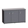 Armário Credenza com 03 Portas Pe 40 Pandin 1,20 M Grafito e Preto - 1