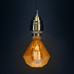 Lâmpada Diamante Filamento Led Vintage 4W Bocal Rosca E27 Luz 2200K Âmbar Bivolt Para Decoração De P - 3